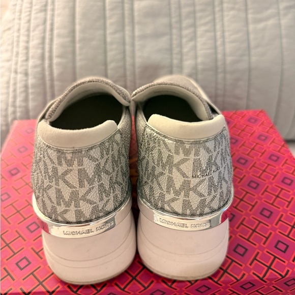 Michael Kors Women's White and Silver Slip-On Sneakers - Picture 4 of 8